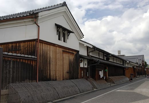 The old wooden brewery buildings of the Gekkeikan Okura Sake Museum in Fushimi, Kyoto