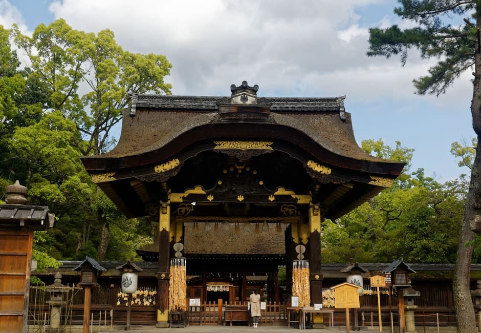 The ornate Momoyama-period karamon gate of Toyokuni Shrine in Kyoto